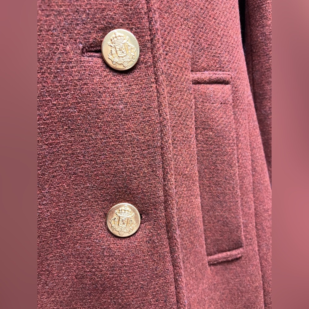 J. Crew Stadium Cloth Majestic Pea Coat in Rust - Picture 6 of 8